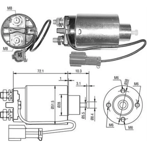 Elektromagnetický spínač pre štartér MAGNETI MARELLI 940113050481