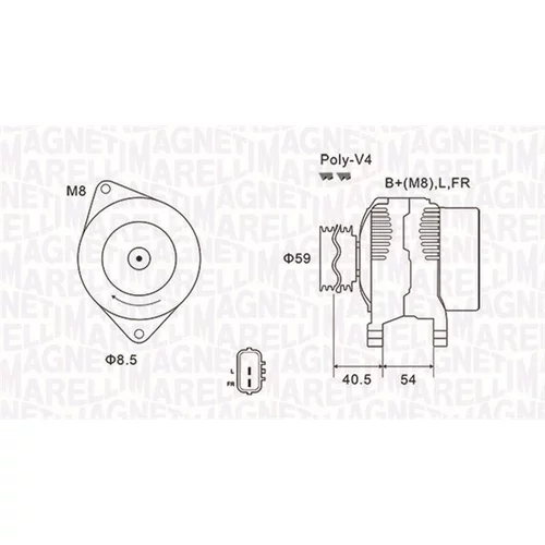 Alternátor MAGNETI MARELLI 063731927010