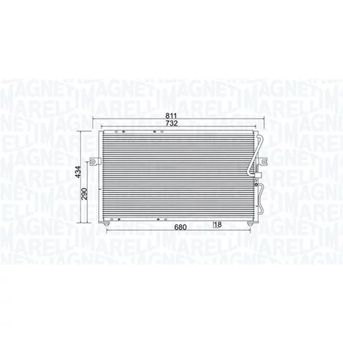 Kondenzátor klimatizácie 350203985000 (MAGNETI MARELLI)