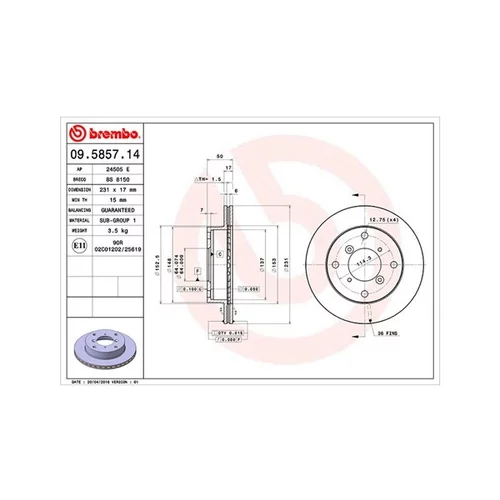 Brzdový kotúč MAGNETI MARELLI 360406046000