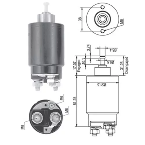 Elektromagnetický spínač pre štartér MAGNETI MARELLI 940113050264