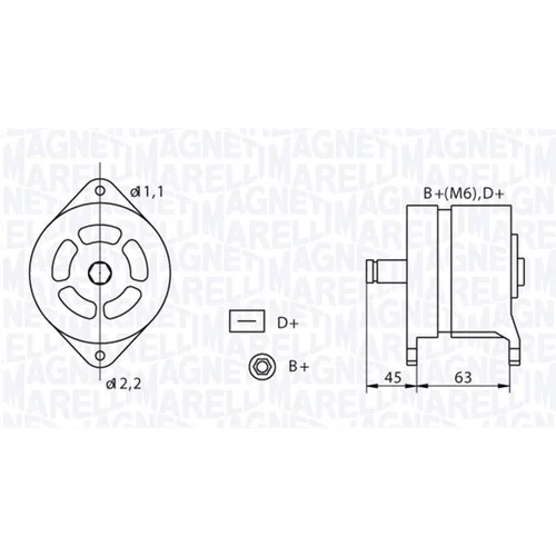 Alternátor MAGNETI MARELLI 063320070010