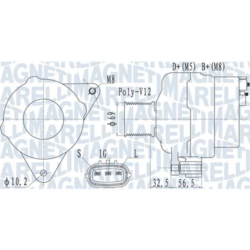 Alternátor MAGNETI MARELLI 063731633010