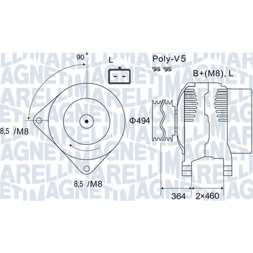 Alternátor MAGNETI MARELLI 063731645010