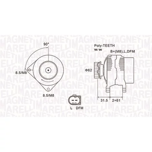 Alternátor MAGNETI MARELLI 063731820010