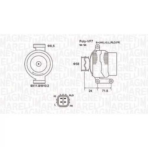 Alternátor MAGNETI MARELLI 063732029010