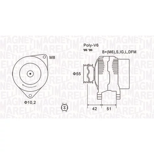 Alternátor MAGNETI MARELLI 063732126010