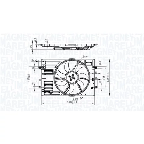 Ventilátor chladenia motora MAGNETI MARELLI 069422828010