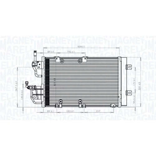 Kondenzátor klimatizácie MAGNETI MARELLI 350203771000 - obr. 1