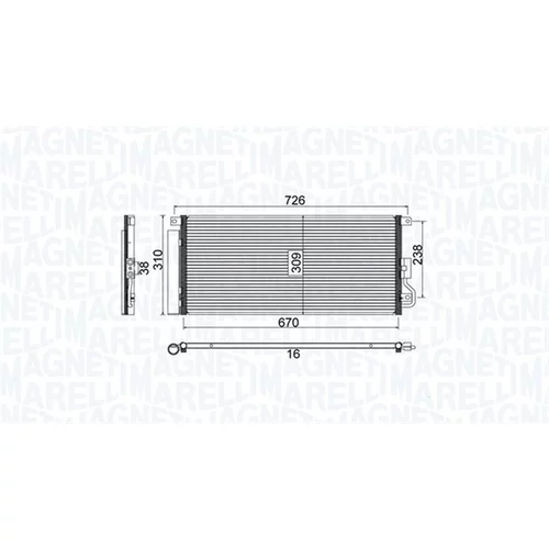 Kondenzátor klimatizácie MAGNETI MARELLI 350203807000 - obr. 1