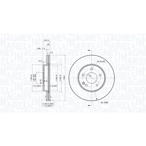 Brzdový kotúč MAGNETI MARELLI 360406031301