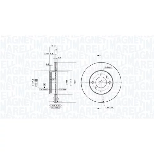 Brzdový kotúč MAGNETI MARELLI 360406034301