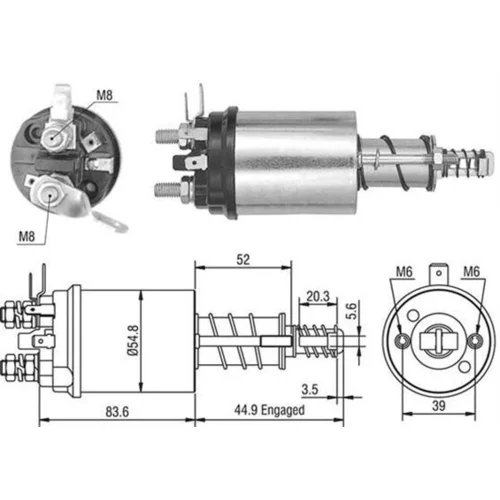 Elektromagnetický spínač pre štartér MAGNETI MARELLI 940113050387