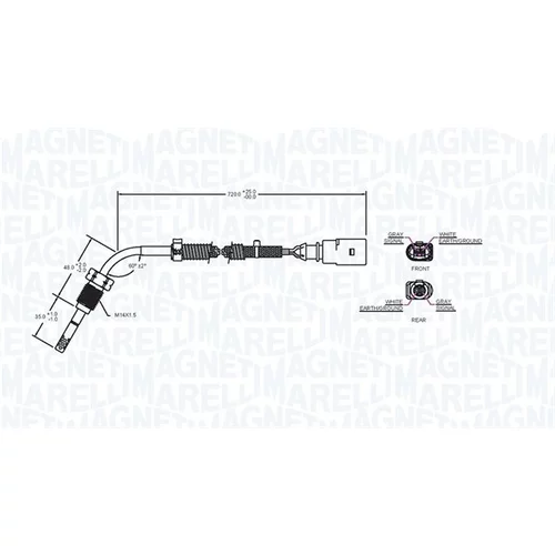 Snímač teploty výfukových plynov MAGNETI MARELLI 172000101010 - obr. 1