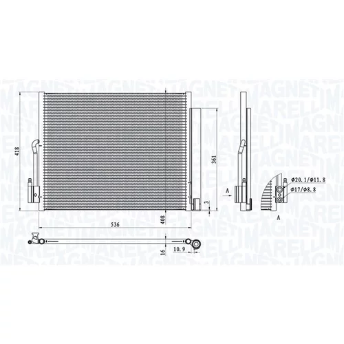 Kondenzátor klimatizácie MAGNETI MARELLI 350203872000