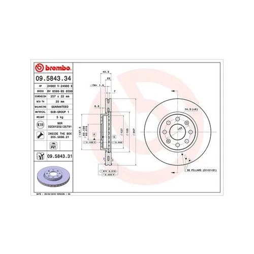 Brzdový kotúč MAGNETI MARELLI 360406024300