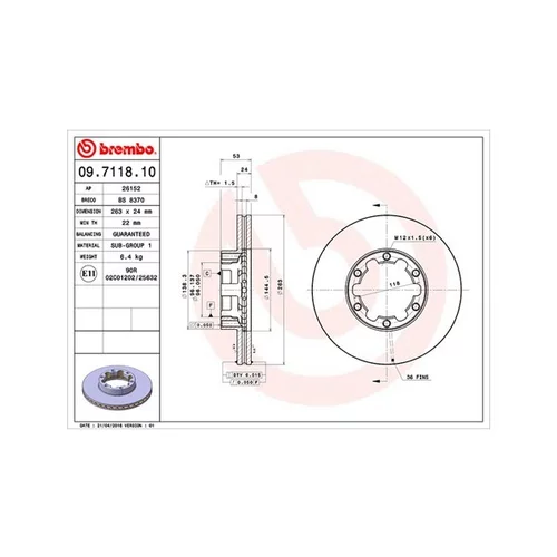 Brzdový kotúč MAGNETI MARELLI 360406036000