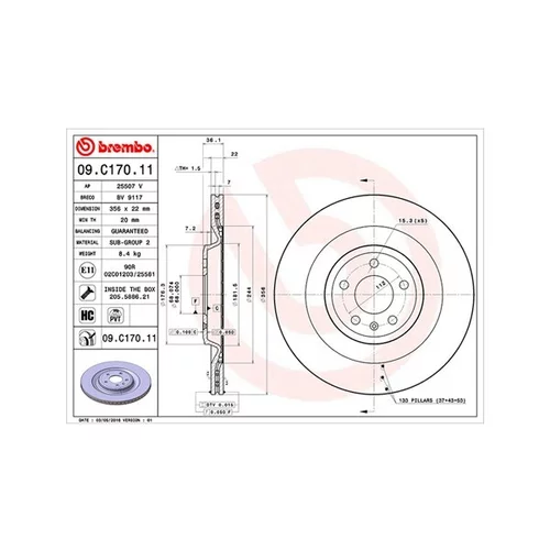 Brzdový kotúč MAGNETI MARELLI 360406132401