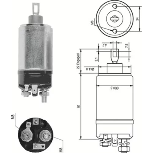 Elektromagnetický spínač pre štartér MAGNETI MARELLI 940113050090