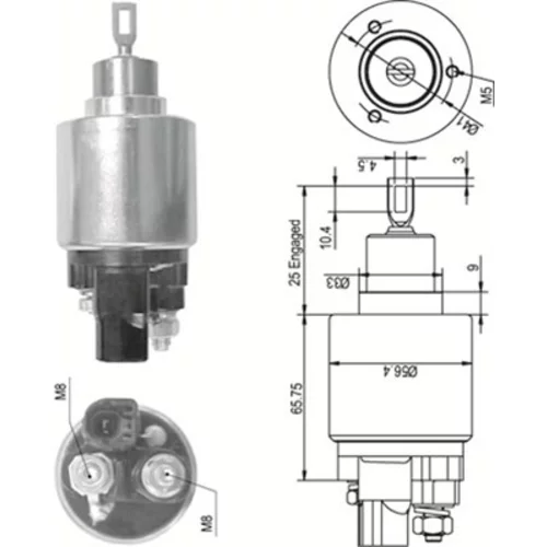 Elektromagnetický spínač pre štartér MAGNETI MARELLI 940113050349