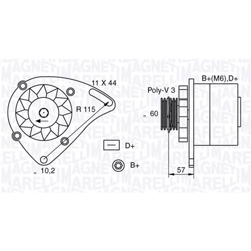 Alternátor MAGNETI MARELLI 063321173010