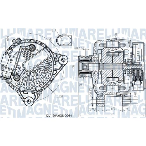 Alternátor MAGNETI MARELLI 063731545910