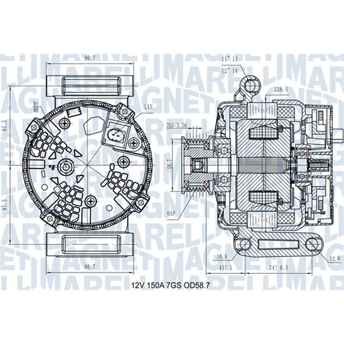 Alternátor MAGNETI MARELLI 063731557610