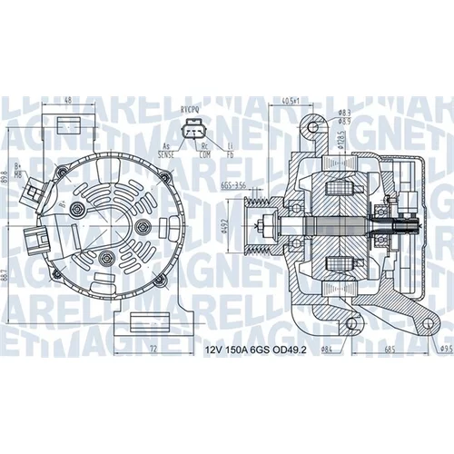 Alternátor 063731575010 (MAGNETI MARELLI)