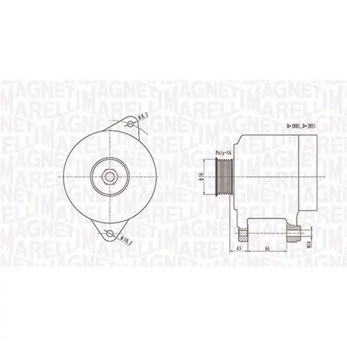 Alternátor MAGNETI MARELLI 063738250010