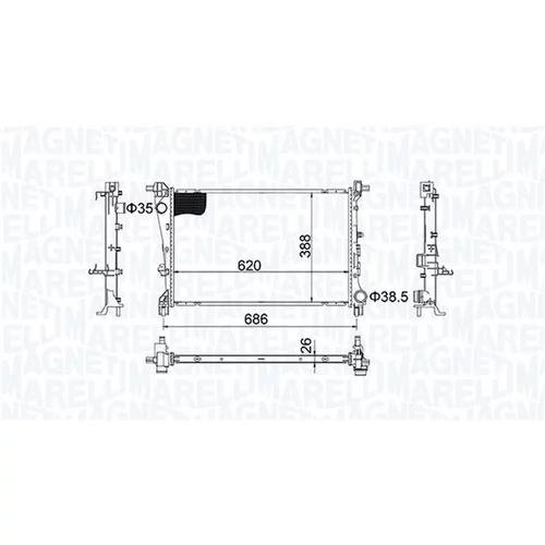 Chladič motora 350213203800 (MAGNETI MARELLI)