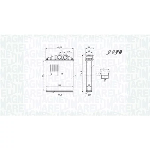 Výmenník tepla vnútorného kúrenia MAGNETI MARELLI 350218426000