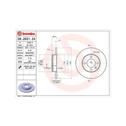 Brzdový kotúč MAGNETI MARELLI 360406047800