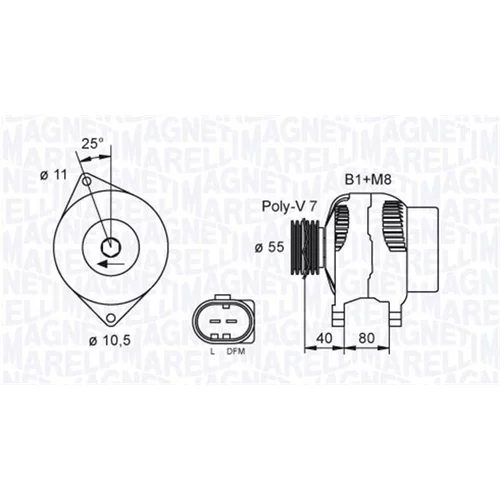 Alternátor MAGNETI MARELLI 063731700010