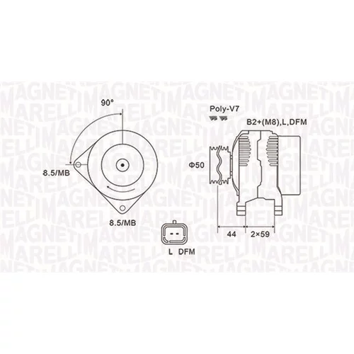 Alternátor MAGNETI MARELLI 063731827010