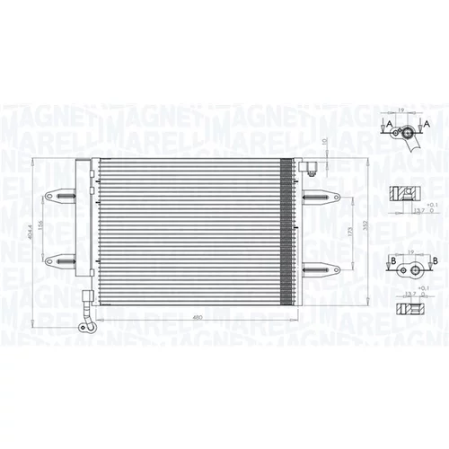 Kondenzátor klimatizácie 350203911000 (MAGNETI MARELLI)