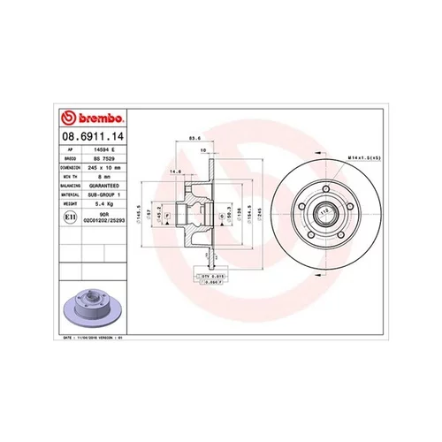 Brzdový kotúč MAGNETI MARELLI 360406012700