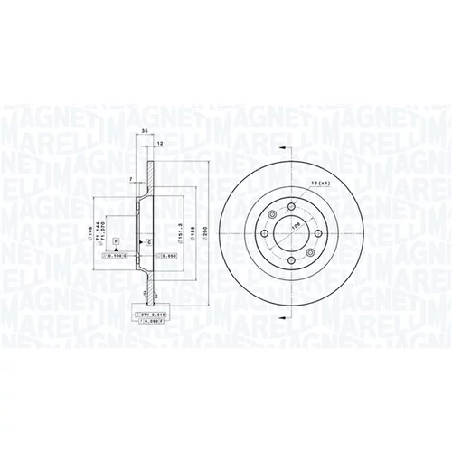 Brzdový kotúč MAGNETI MARELLI 360406116201