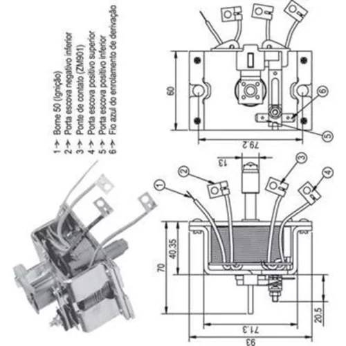 Elektromagnetický spínač pre štartér MAGNETI MARELLI 940113050337