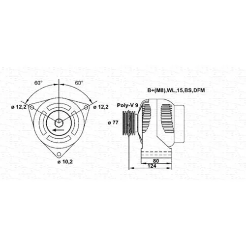 Alternátor MAGNETI MARELLI 943355233010