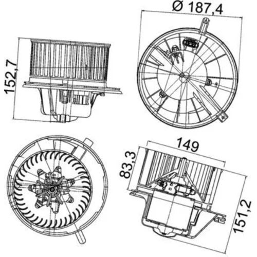 Vnútorný ventilátor MAHLE AB 148 000P - obr. 2