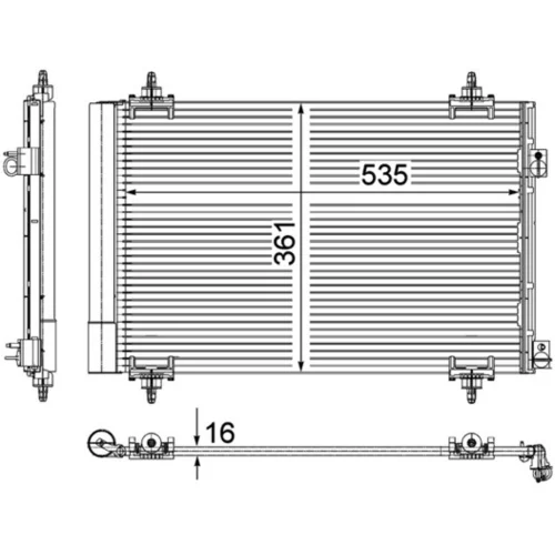 Kondenzátor klimatizácie MAHLE AC 587 000P - obr. 1