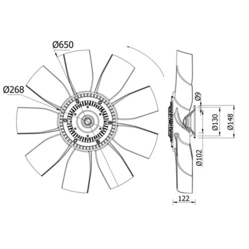 Ventilátor chladenia motora MAHLE CFF 418 000S - obr. 1