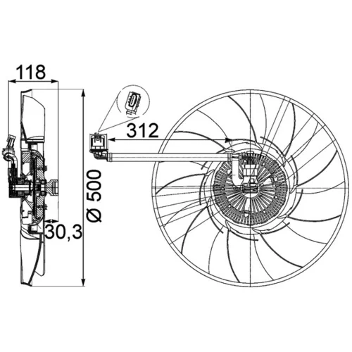 Ventilátor chladenia motora MAHLE CFF 468 000P - obr. 1