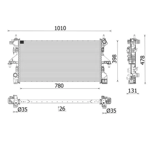 Chladič motora MAHLE CR 2631 000P