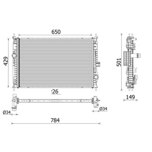 Chladič motora MAHLE CR 2710 000P - obr. 1