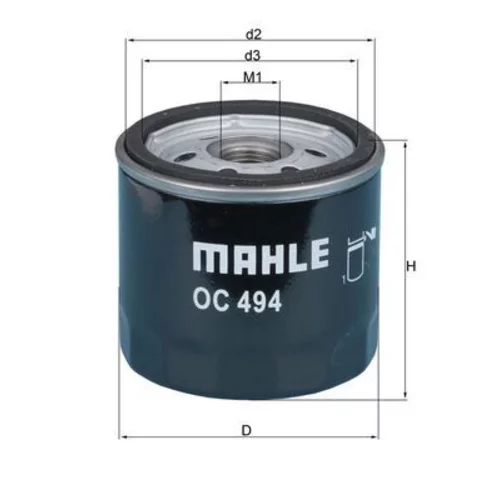 Olejový filter MAHLE OC 494 - obr. 2