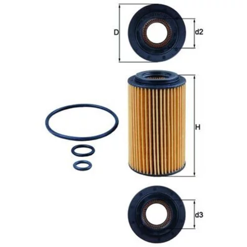 Olejový filter MAHLE OX 153/7D2 - obr. 2