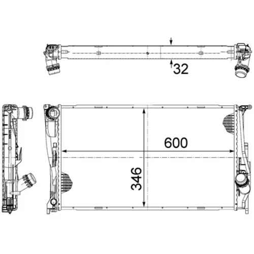 Chladič motora MAHLE CR 1083 000S - obr. 1