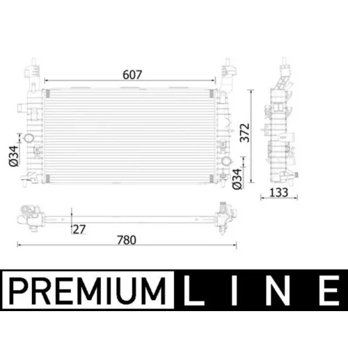 Chladič motora MAHLE CR 1499 000P