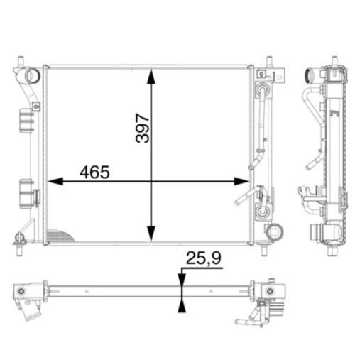 Chladič motora MAHLE CR 1970 000P